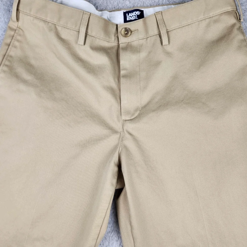 Lands End Traditional Fit Comfort Waist‎ Khaki Chino Pants Mens Size 35x30.5